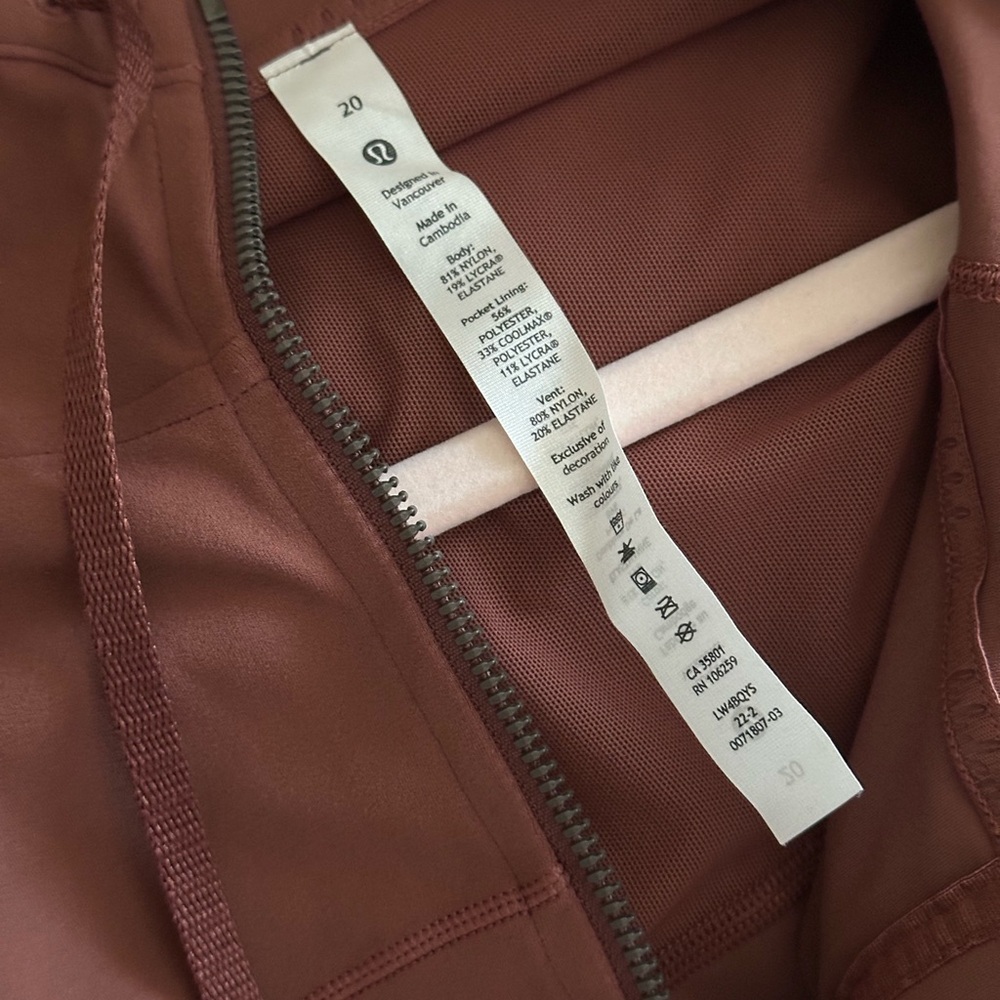 Lululemon Athletica Chocolate Zip-Up Jacket